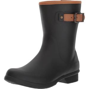 imageChooka Womens Rubber Waterproof Solid Rain Boot with Memory FoamBlack