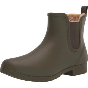 imageChooka Womens Waterproof Plush Chelsea Bootie Rain BootOlive