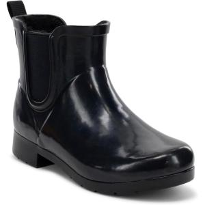 imageChooka Womens Delridge Faux Fur Chelsea Rain Boot  Waterproof Ankle Bootie with Memory Foam Insole  Stylish ampamp Comfortable in BlackBlackBlack