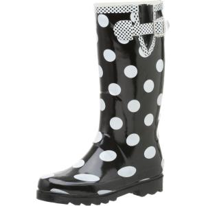 imageChooka Womens Rob Dots RainbootBlackWhite