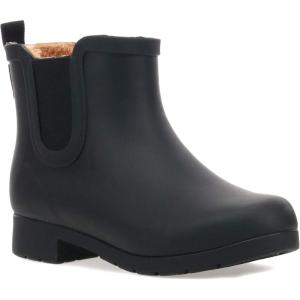 imageChooka Womens Waterproof Chelsea Bootie  Plush Lined SlipOn Rain Ankle BootsBlack