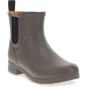 imageChooka Womens Waterproof Chelsea Bootie  Plush Lined SlipOn Rain Ankle BootsOlive