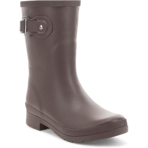 image:imageChooka Womens Waterproof MidHeight Faux Fur Lined PullOn Rain Boot  Ladies street style rubber boots cozy plush interior built for puddles comfort insole styled for every wet rainy dayBrown