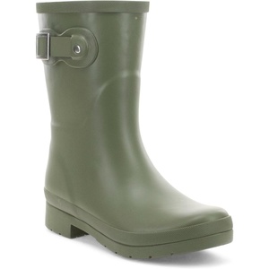 image:imageChooka Womens Waterproof MidHeight Faux Fur Lined PullOn Rain Boot  Ladies street style rubber boots cozy plush interior built for puddles comfort insole styled for every wet rainy dayGreen
