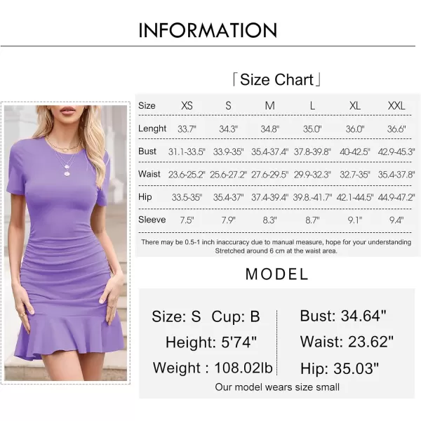 Byinns Women's 2024 Sexy Mini Dress Knit Ruched Long Sleeve Ruffle Bodycon Dress Club Date Night Cocktail Party Dresses