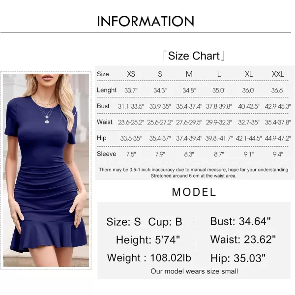 Byinns Women's 2024 Sexy Mini Dress Knit Ruched Long Sleeve Ruffle Bodycon Dress Club Date Night Cocktail Party Dresses