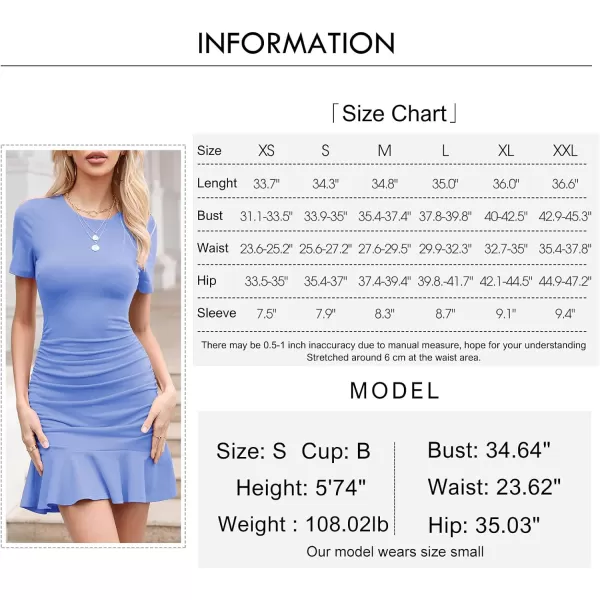 Byinns Women's 2024 Sexy Mini Dress Knit Ruched Long Sleeve Ruffle Bodycon Dress Club Date Night Cocktail Party Dresses