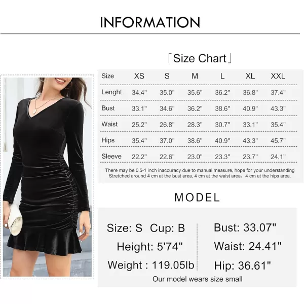 Byinns Women's 2024 Sexy Mini Dress Knit Ruched Long Sleeve Ruffle Bodycon Dress Club Date Night Cocktail Party Dresses