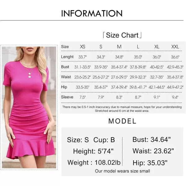 Byinns Women's 2024 Sexy Mini Dress Knit Ruched Long Sleeve Ruffle Bodycon Dress Club Date Night Cocktail Party Dresses