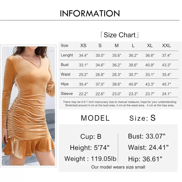 Byinns Women's 2024 Sexy Mini Dress Knit Ruched Long Sleeve Ruffle Bodycon Dress Club Date Night Cocktail Party Dresses