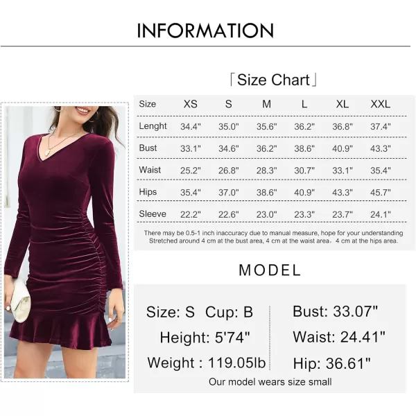 Byinns Women's 2024 Sexy Mini Dress Knit Ruched Long Sleeve Ruffle Bodycon Dress Club Date Night Cocktail Party Dresses