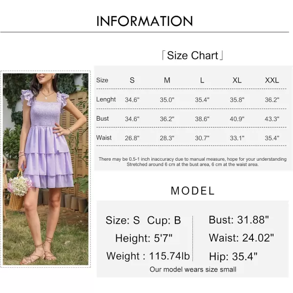 Byinns Womens Square Neck Sleeveless Ruffle Dress High Waist Backless Tiered Smocked Strappy Casual Short Mini Dresses