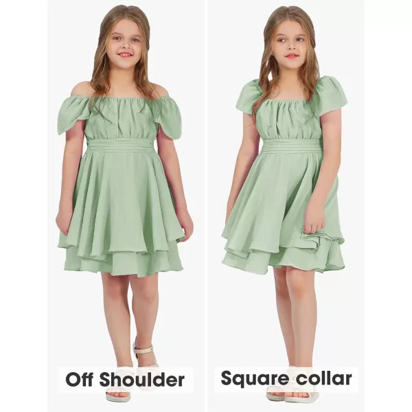 EXLURA Casual Short Cap Sleeve Girls Tie Back A Line Ruffle Hem Junior Teenage Kids Short Mini Dress Size 6-15 Years
