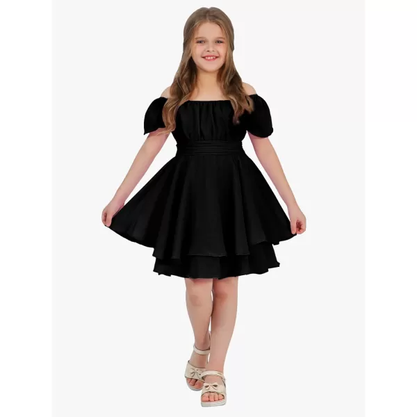 EXLURA Casual Short Cap Sleeve Girls Tie Back A Line Ruffle Hem Junior Teenage Kids Short Mini Dress Size 6-15 Years