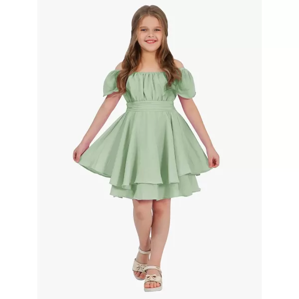 EXLURA Casual Short Cap Sleeve Girls Tie Back A Line Ruffle Hem Junior Teenage Kids Short Mini Dress Size 6-15 Years