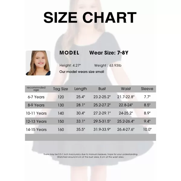EXLURA Girls 2024 Summer Dress Square Neck Tie Back Puff Sleeve Ruffle Hem Off Shoulder A Line Casual Elegant Dresses 6-15Y