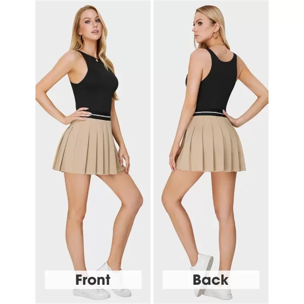 EXLURA Women 2024 Girls High Waist A-Line Pleated Mini Skirt Skort Skater Tennis Skirt Lining Shorts
