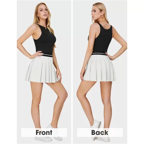 EXLURA Women 2024 Girls High Waist A-Line Pleated Mini Skirt Skort Skater Tennis Skirt Lining Shorts