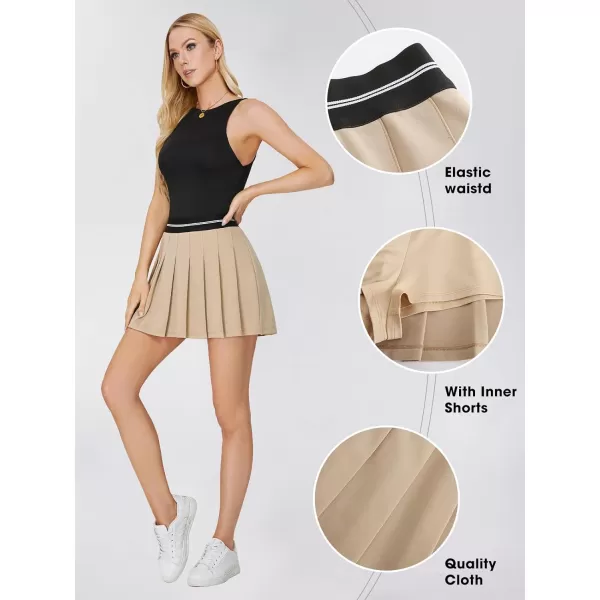 EXLURA Women 2024 Girls High Waist A-Line Pleated Mini Skirt Skort Skater Tennis Skirt Lining Shorts
