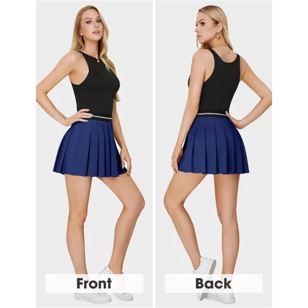 EXLURA Women 2024 Girls High Waist A-Line Pleated Mini Skirt Skort Skater Tennis Skirt Lining Shorts