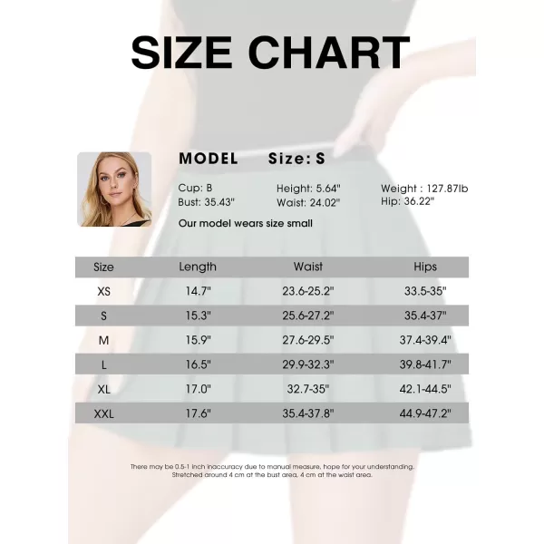 EXLURA Women 2024 Girls High Waist A-Line Pleated Mini Skirt Skort Skater Tennis Skirt Lining Shorts