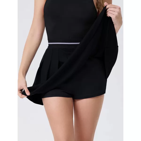 EXLURA Women 2024 Girls High Waist A-Line Pleated Mini Skirt Skort Skater Tennis Skirt Lining Shorts
