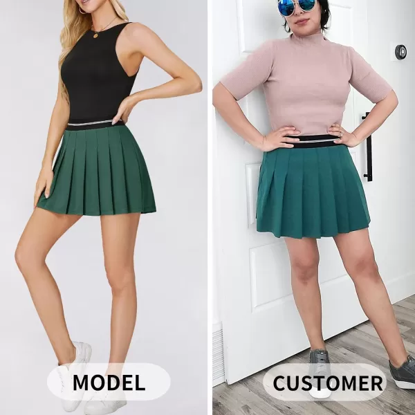 EXLURA Women 2024 Girls High Waist A-Line Pleated Mini Skirt Skort Skater Tennis Skirt Lining Shorts