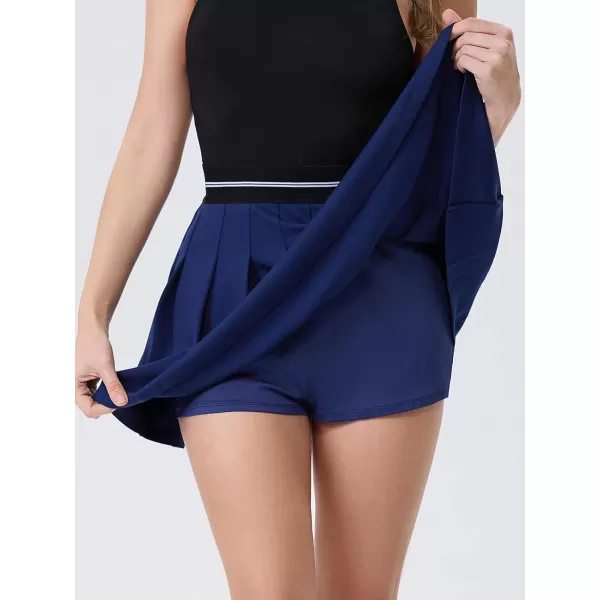 EXLURA Women 2024 Girls High Waist A-Line Pleated Mini Skirt Skort Skater Tennis Skirt Lining Shorts