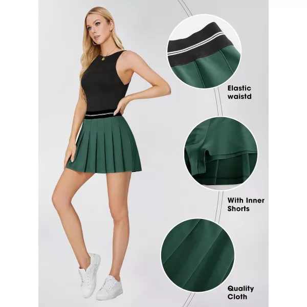 EXLURA Women 2024 Girls High Waist A-Line Pleated Mini Skirt Skort Skater Tennis Skirt Lining Shorts