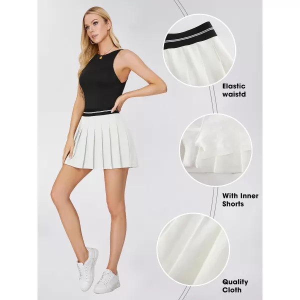 EXLURA Women 2024 Girls High Waist A-Line Pleated Mini Skirt Skort Skater Tennis Skirt Lining Shorts
