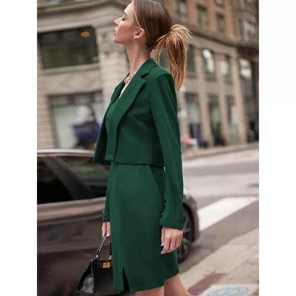 EXLURA Women's 2024 Business Casual Blazer Suit Dress Sets Work Office Two Piece Outfits