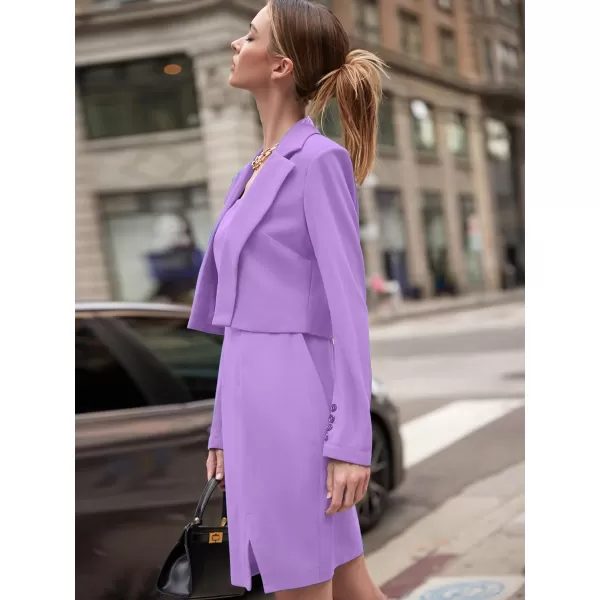 EXLURA Women's 2024 Business Casual Blazer Suit Dress Sets Work Office Two Piece Outfits