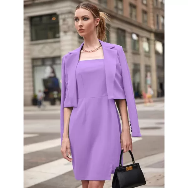 EXLURA Women's 2024 Business Casual Blazer Suit Dress Sets Work Office Two Piece Outfits