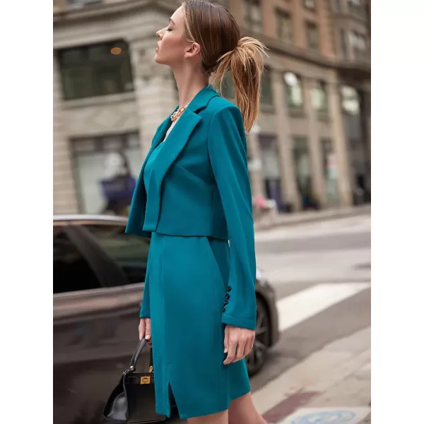 EXLURA Women's 2024 Business Casual Blazer Suit Dress Sets Work Office Two Piece Outfits