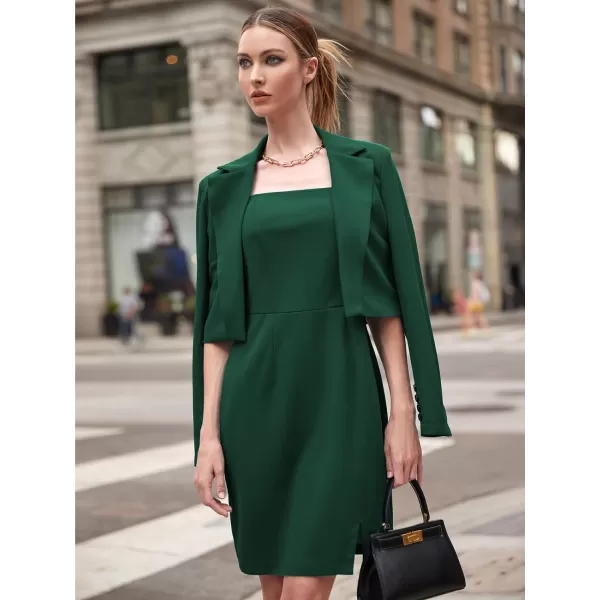 EXLURA Women's 2024 Business Casual Blazer Suit Dress Sets Work Office Two Piece Outfits