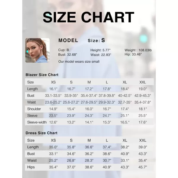 EXLURA Women's 2024 Business Casual Blazer Suit Dress Sets Work Office Two Piece Outfits