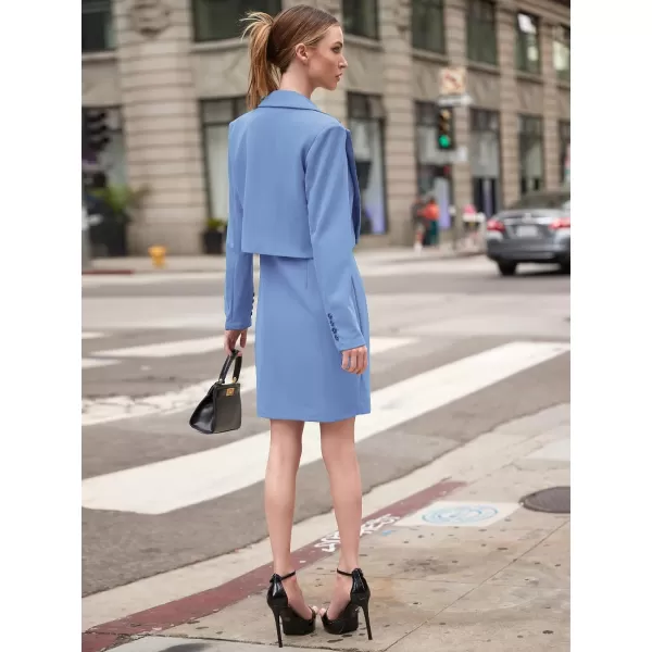 EXLURA Women's 2024 Business Casual Blazer Suit Dress Sets Work Office Two Piece Outfits