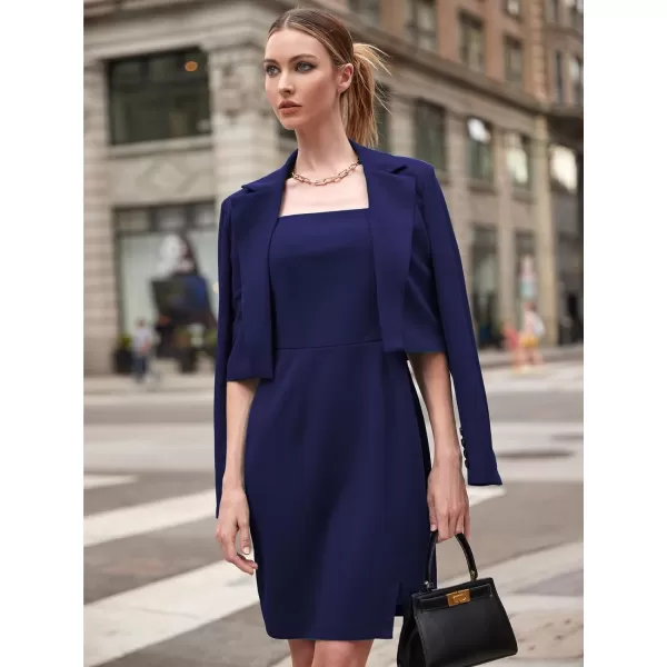 EXLURA Women's 2024 Business Casual Blazer Suit Dress Sets Work Office Two Piece Outfits