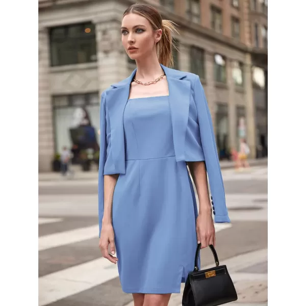 EXLURA Women's 2024 Business Casual Blazer Suit Dress Sets Work Office Two Piece Outfits