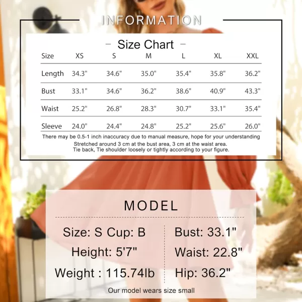 EXLURA Women's 2024 Casual Long Lantern Sleeve Dresses Square Neck Ruffle Tie Back Elastic Waist Aline Short Mini Dress