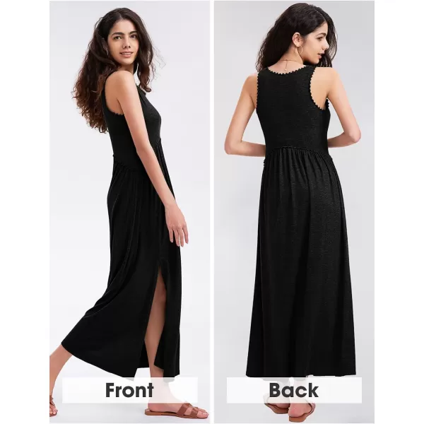 EXLURA Women's 2024 Summer Casual Sleeveless Maxi Maternity Dress Fit &amp; Flare Flowy Long Beach Sundress