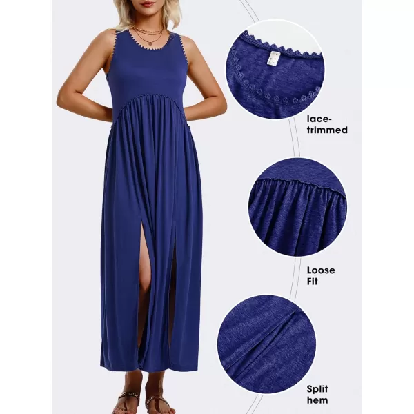 EXLURA Women's 2024 Summer Casual Sleeveless Maxi Maternity Dress Fit &amp; Flare Flowy Long Beach Sundress