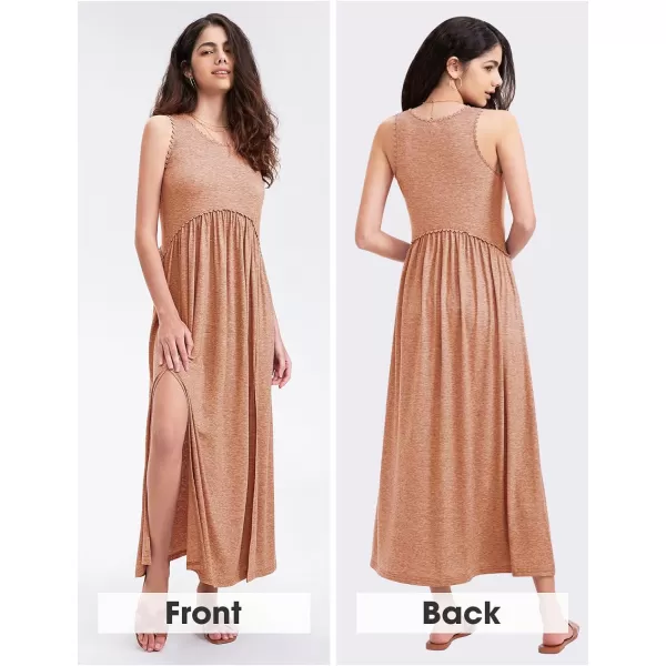 EXLURA Women's 2024 Summer Casual Sleeveless Maxi Maternity Dress Fit &amp; Flare Flowy Long Beach Sundress