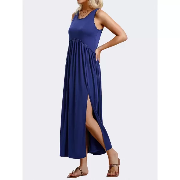 EXLURA Women's 2024 Summer Casual Sleeveless Maxi Maternity Dress Fit &amp; Flare Flowy Long Beach Sundress
