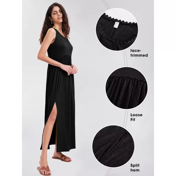 EXLURA Women's 2024 Summer Casual Sleeveless Maxi Maternity Dress Fit &amp; Flare Flowy Long Beach Sundress