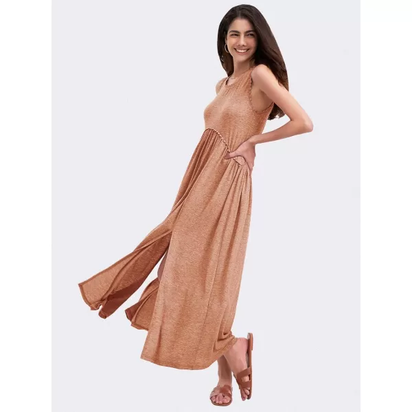 EXLURA Women's 2024 Summer Casual Sleeveless Maxi Maternity Dress Fit &amp; Flare Flowy Long Beach Sundress