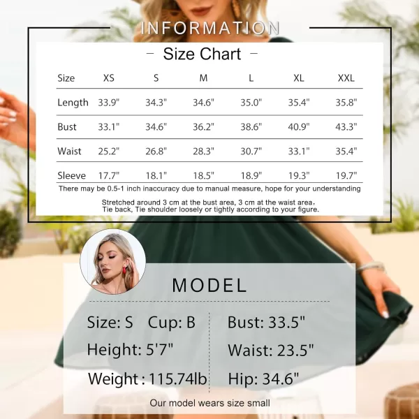 EXLURA Women's 2024 Summer Lantern Short Sleeve Tie Back Casual Dresses Square Neck Off Shoulder A-Line Vintage Mini Dress