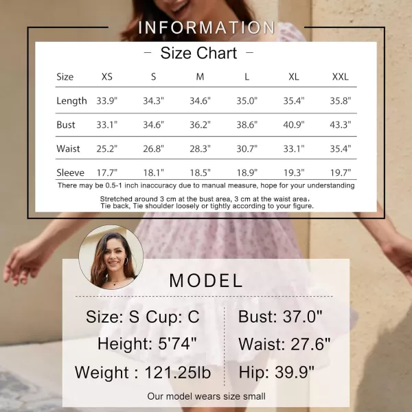 EXLURA Women's 2024 Summer Lantern Short Sleeve Tie Back Casual Dresses Square Neck Off Shoulder A-Line Vintage Mini Dress