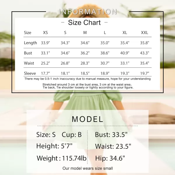 EXLURA Women's 2024 Summer Lantern Short Sleeve Tie Back Casual Dresses Square Neck Off Shoulder A-Line Vintage Mini Dress