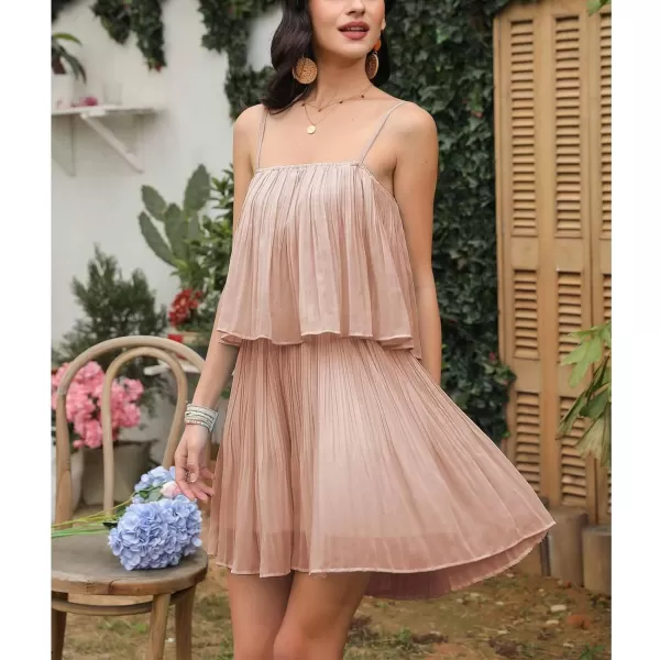 EXLURA Womens 2024 Summer Romper Dress Spaghetti Strap Pleated Fashion Short Jumpsuit Outfits